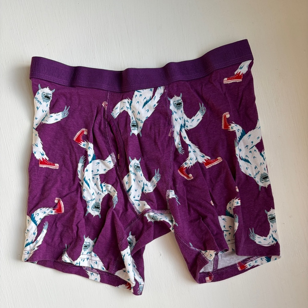 Old Navy Purple Boxer Briefs with White Yeti Print
